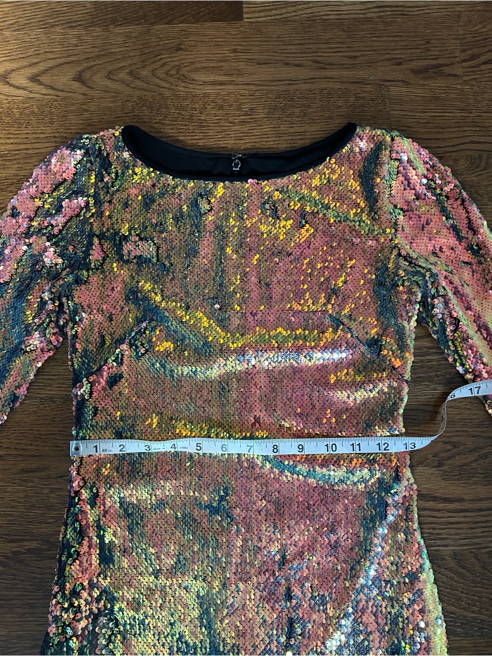 Naeem Khan mermaid sequin multi gold/blue/pink sheath size 2 - Picture 8 of 12